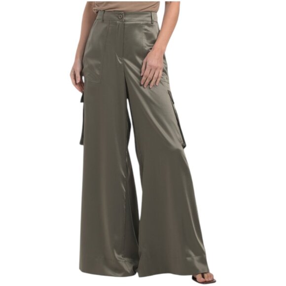 TOCCIN Maia Silky Satin Cargo Pants - Picture 1 of 2